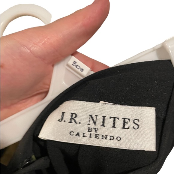 Super Dressy pants with split hems and chiffon overlay. - Picture 1 of 6